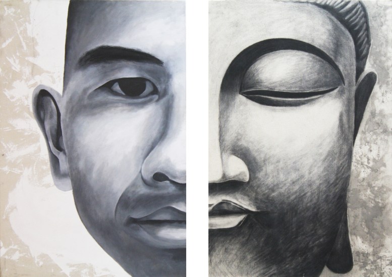 Self / Buddha, 2010  |  Mixed Media on Canvas  |  3' x 4'